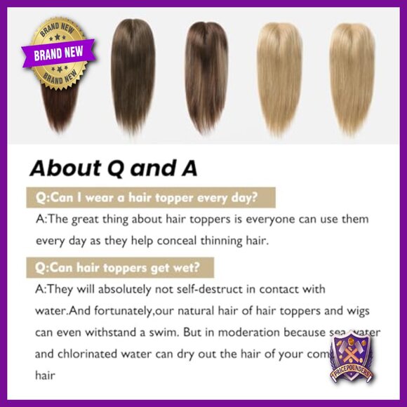 Hand-Tied Mono Topper for Thinning Hair, 100% Human Hair, Glueless Lightweight main image 6